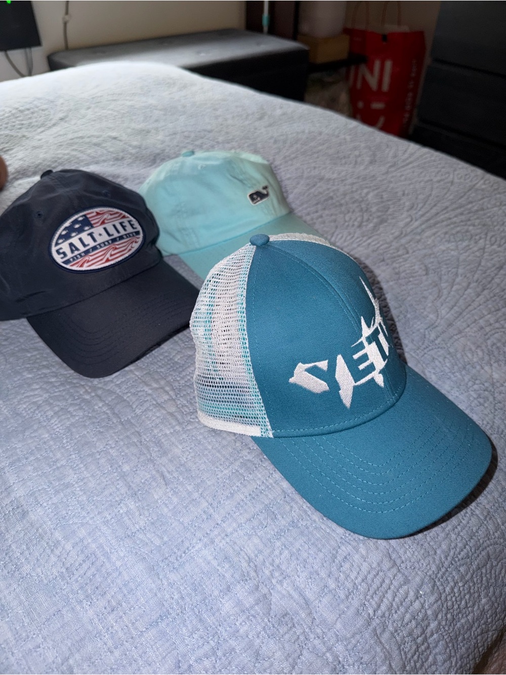 Yeti Teal and White Mesh Logo Trucker Cap